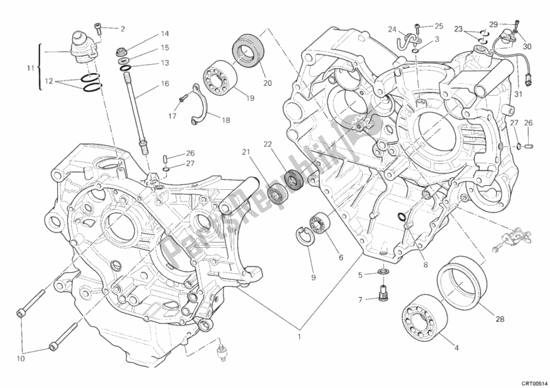 Todas las partes para Caja Del Cigüeñal de Ducati Multistrada 1200 S Sport USA 2011